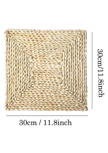 Square M Greeon Doğal Mısır Kürk Dokuma Ped Yemek Masası Mat Isı Yalıtım Pot Pad Anti-Haşlanma Bardak Kaymaz Masa Placemats (Yurt Dışından)