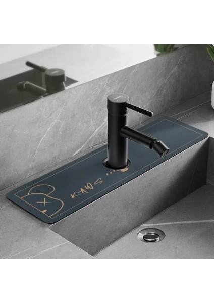 23 38X13 cm Klasik Lavabo Musluğu Drenaj Pedi Masa Mat Tuvalet Diatom Çamur Emici Ped Kaymaz Anti-Küf Mat Mutfak Tezgahı Yemek Için (Yurt Dışından)