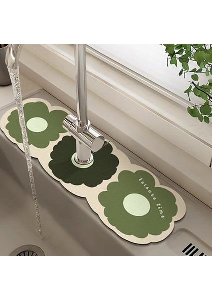 13 38X13 cm Kaymaz Lavabo Musluğu Drenaj Pedi Masa Mat Tuvalet Diatom Çamur Emici Ped Anti-Küf Mat Mutfak Tezgahı Yemek Için (Yurt Dışından)