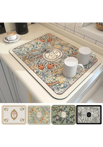 J Drenaj Pedi Xl 40 x 60CM Baskılı Bulaşık Kurutma Mat Süper Emici Kahve Drenaj Pedi Sofra Drenaj Pedi Hızlı Kuru Halı Mutfak Yemek Takımı Placemat (Yurt Dışından) fiyatları