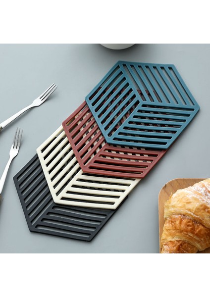 Mavi A 12X13 cm Silikon Sofra Yalıtım Mat Coaster Altıgen Silikon Paspaslar Ped Isı Yalıtımlı Kase Placemat Ev Masa Süsü Mutfak Aletleri (Yurt Dışından) indirimleri