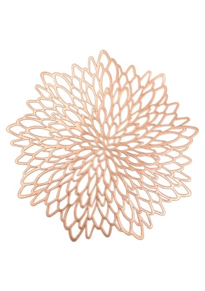 Gül Altın 38 cm 1 Adet Pvc Içi Boş Yalıtım Coaster Pedleri Masa Kase Mat Ev Yılbaşı Dekoru Isıya Dayanıklı Çiçek Şekli Placemat Yemek Masası (Yurt Dışından)