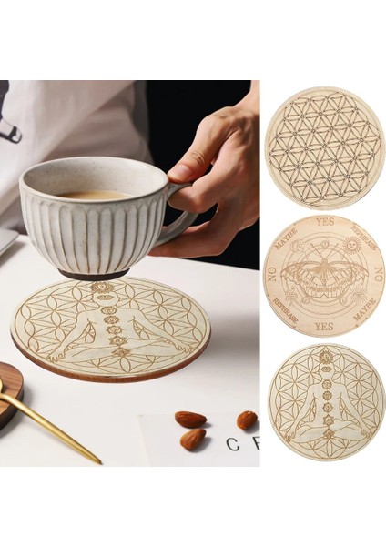 10 cm 10 cm Ahşap Duvar Çiçek Yaşam Şekli Sanat Ev Dekor Lazer Kesim Kaymaz Bardak Altlığı Takımı Ahşap Placemats Masa Mat Yuvarlak Fincan Altlığı Bardak (Yurt Dışından)