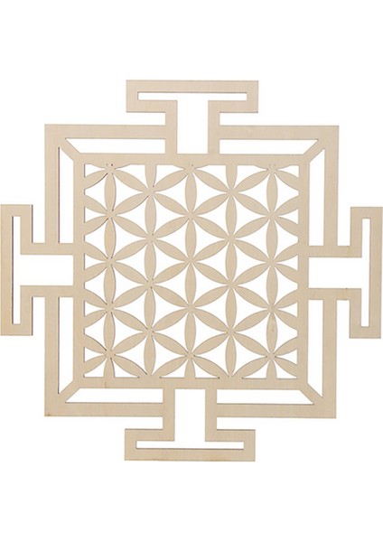 WD0139 30CM 1 Adet Çakra Yaşam Çiçeği Doğal Sembol 14 Çeşit Ahşap Yuvarlak Kenar Daire Oyma Bardak Altlığı Taş Kristal Seti Dıy Dekor (Yurt Dışından)