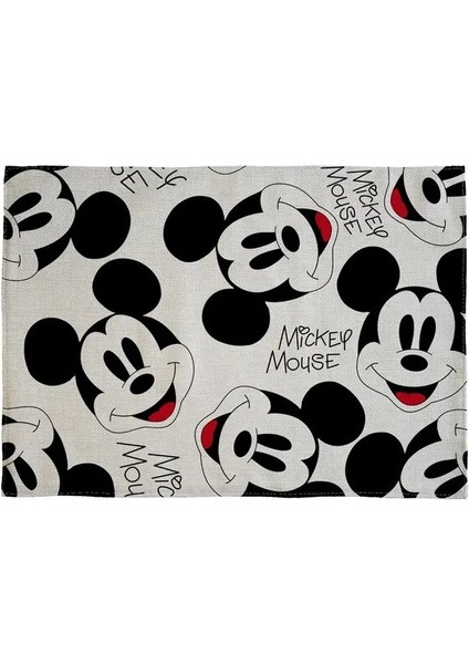 Pm-08 Dikdörtgen 46CMX33CM Mickey Mouse Baskı Mutfak Servis Altlığı Disney Yemek Pişirme Paspasları Batı Pedi Pamuk Keten Bardak Altlığı Kase Isıya Dayanıklı Mat (Yurt Dışından)