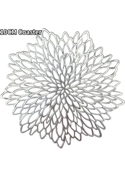 10CM Coaster 6 Adet 4/8 Adet Altın Gümüş Pvc Placemat Yemek 38CM Masa Mat Yıkanabilir Çiçek Tasarımı Düğün Ev Dekorasyonu Için 10CM Coaster Masa Pedleri (Yurt Dışından)