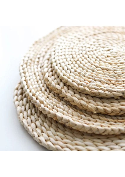 35 cm S Yaratıcı Mısır Kürk Dokuma Masa Mat Yalıtım Tencere Matı Yuvarlak Bardak Altlığı Kahve Içecek Çay Bardağı Masa Mat Bardak Altlığı WF924220 (Yurt Dışından)