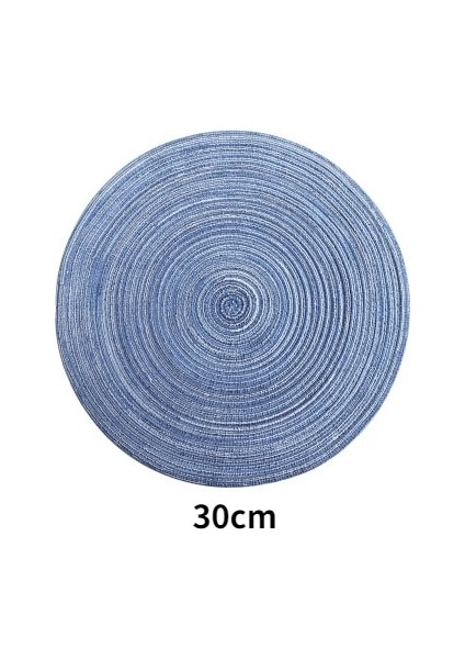 30 cm Mavi 6 Adet 6 Adet/takım Yuvarlak Rami Yalıtım Pedi Katı Placemats Keten Kaymaz Masa Paspasları Mutfak Aksesuarları Dekorasyon Ev Ped Coaster (Yurt Dışından)