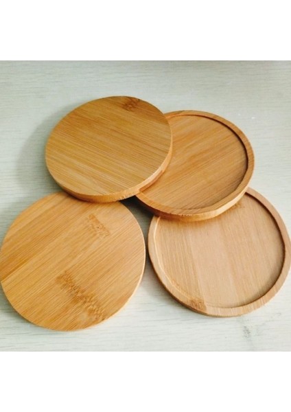 8 cm Çay Kahve Fincan Altlığı Placemats Dekor Ceviz Bambu Bardak Dayanıklı Isıya Dayanıklı Kare Yuvarlak Içecek Mat Kase Demlik Dropship (Yurt Dışından)