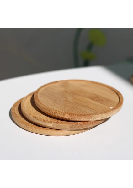 8 cm Çay Kahve Fincan Altlığı Placemats Dekor Ceviz Bambu Bardak Dayanıklı Isıya Dayanıklı Kare Yuvarlak Içecek Mat Kase Demlik Dropship (Yurt Dışından)