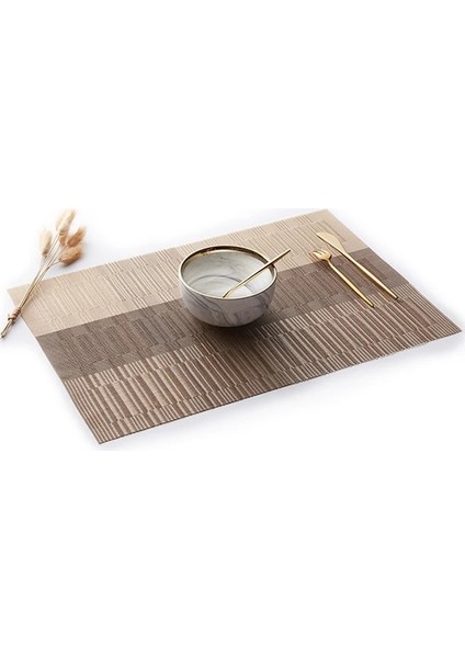 Placemat 04 Dikdörtgen 4 Pcs Yemek Masası Için Placematlar Pvc Bambu Desenli Masa Paspasları Çoklu Renkler Kaymaz Isıya Dayanıklı Yıkanabilir Kolay Temizlenebilir (Yurt Dışından)