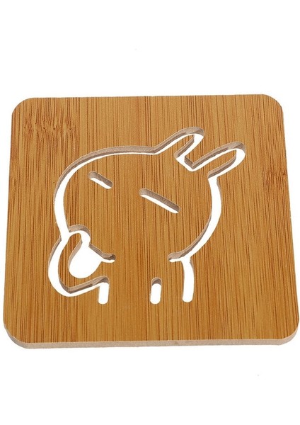 Nn Ev Ahşap Karikatür Yalıtım Mat Masa Mat Kaymaz Tencere Nihalesi Yaratıcı Sevimli Mat Çay Altlığı Kase Ped Coaster Mutfak Aksesuarları (Yurt Dışından)