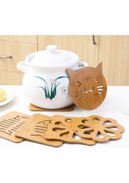 Nn Ev Ahşap Karikatür Yalıtım Mat Masa Mat Kaymaz Tencere Nihalesi Yaratıcı Sevimli Mat Çay Altlığı Kase Ped Coaster Mutfak Aksesuarları (Yurt Dışından) fırsatları