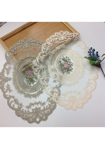 Ten Rengi Yuvarlak 30X43 cm Narin Dantel Placemat Oval Hollow Ins Vazo Perde Dantel Coaster Fotoğraf Sahne Yemek Masası Için Çoklu Renk Lüks Placemat (Yurt Dışından) modelleri