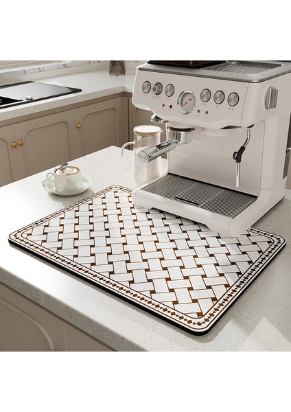 Koyu Haki 40X50CM Kahve Mat Gizle Leke Kauçuk Destekli Emici Kahve Makinesi Mat Bulaşık Kurutma Mat Kahve Bar Aksesuarları Mutfak Tezgahı Için (Yurt Dışından)