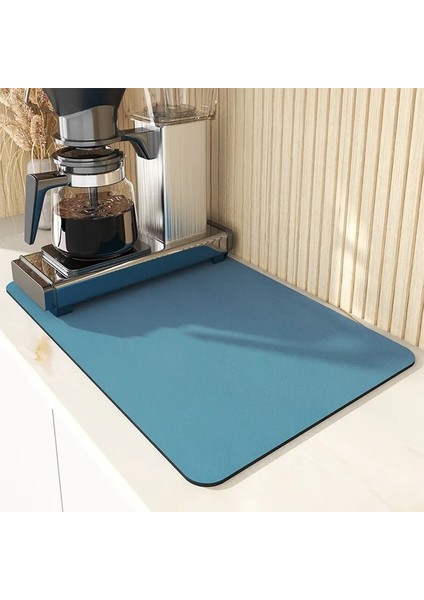 Yeşil 40X50 cm Mat Leke Emici Bulaşık Kurutma Mat Mutfak Tezgahı-Kahve Bar Aksesuarları Kahve Makinesi Pot Espresso Makinesi Rafı Altında (Yurt Dışından)