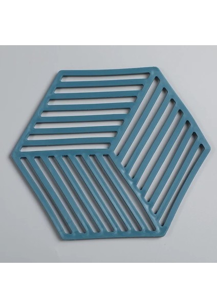 Mavi B 12X13 cm Silikon Sofra Yalıtım Mat Coaster Altıgen Silikon Paspaslar Ped Isı Yalıtımlı Kase Placemat Ev Masa Süsü Mutfak Aletleri (Yurt Dışından)
