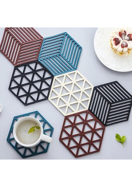 Mavi B 12X13 cm Silikon Sofra Yalıtım Mat Coaster Altıgen Silikon Paspaslar Ped Isı Yalıtımlı Kase Placemat Ev Masa Süsü Mutfak Aletleri (Yurt Dışından) fiyatları