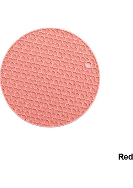 Kırmızı 17.5 cm Iskandinav Tarzı Silikon Mat Coaster Gıda Sınıfı Malzeme Placemat Kaymaz Masa Mat Mutfak Aksesuarları Alet Yuvarlak Bardak Mat (Yurt Dışından)