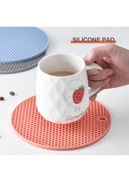 Kırmızı 17.5 cm Iskandinav Tarzı Silikon Mat Coaster Gıda Sınıfı Malzeme Placemat Kaymaz Masa Mat Mutfak Aksesuarları Alet Yuvarlak Bardak Mat (Yurt Dışından) indirimleri