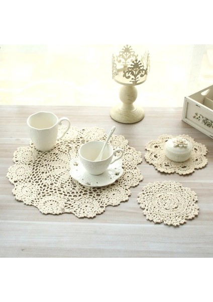 BEJ-40CM Yuvarlak M Yuvarlak El Tığ Işi Bardak Altlığı Peçete Vintage Pamuk Tığ Işi Masa Yer Mat Düğün Peçeteler Kumaş Dantel Placemats Dekoratif Mantel Mesa (Yurt Dışından)