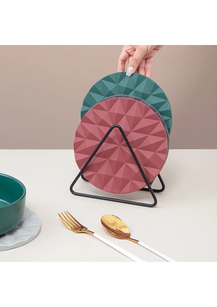 Açık Gri Ekstra Kalın Silikon Bardak Elmas Isıya Dayanıklı Bardak Yalıtım Mat Sofra Pot Tutucu Placemat Kahve Fincanı Cam Içecek Mat (Yurt Dışından)