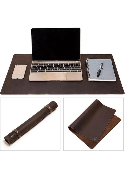 Koyu Gri 60X30CM Büyük Mouse Pad Ekstra Büyük Kaymaz Masa Pedi Su Geçirmez Pu Deri Masa Masa Koruyucu Oyun Fare Mat Oyun Ofis Çalışması Için (Yurt Dışından)