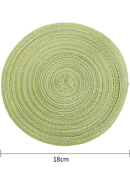 GREEN18CM 2 Adet 2/4/6 Adet Dokuma Yuvarlak Placemat Masa Mat Pad Isıya Dayanıklı Kaseler Kahve Fincanları Coaster Sofra Mat Ev Dekorasyon Mutfak Aracı (Yurt Dışından)