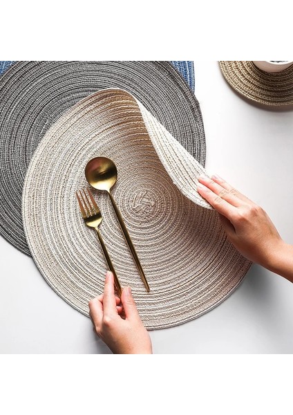 GREEN18CM 2 Adet 2/4/6 Adet Dokuma Yuvarlak Placemat Masa Mat Pad Isıya Dayanıklı Kaseler Kahve Fincanları Coaster Sofra Mat Ev Dekorasyon Mutfak Aracı (Yurt Dışından)