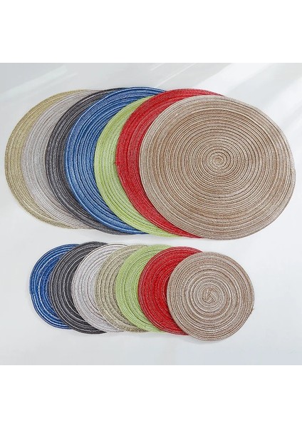 GREEN18CM 2 Adet 2/4/6 Adet Dokuma Yuvarlak Placemat Masa Mat Pad Isıya Dayanıklı Kaseler Kahve Fincanları Coaster Sofra Mat Ev Dekorasyon Mutfak Aracı (Yurt Dışından)