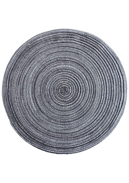 Siyah Gri 30 cm Iskandinav Tarzı Pamuk Ipliği Yemek Servis Altlığı Yuvarlak Rami Dokuma Fincan Mat Isı Yalıtım Plakası Mat Anti-Haşlanma Kaymaz Coaster Fincan Mat (Yurt Dışından)