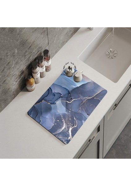 Tw-53-1 Xl 40X60CM Süper Emici Mat Mutfak Banyo Musluk Tezgah Drenaj Pedi Kahve Makinesi Yemekleri Kase Kurutma Placemat Kawaii Mutfak Dekor (Yurt Dışından)