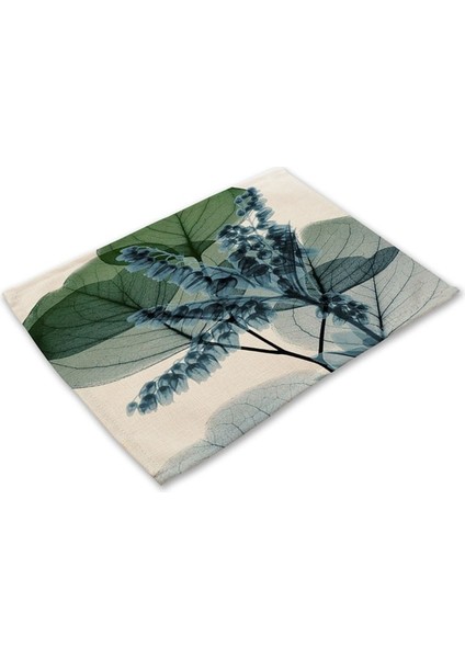 H 1 Adet Çiçek Desen Mutfak Placemat Yemek Masası Mat Içecek Coaster Pamuk Keten Pedleri Kase Fincan Paspaslar 42*32 cm Ev Dekor MP0017 (Yurt Dışından)