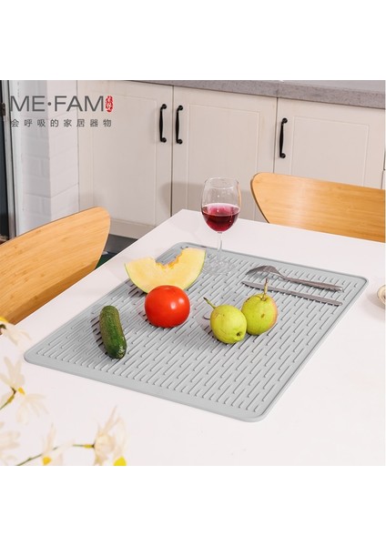 Koyu Yeşil Xl 45X40CM Silikon Drenaj Mat Bulaşık Kase Bardak Kurutma Pedi Anti-Sıcak Kaymaz Trivet Tencere Mat Mutfak Tezgahı Lavabo Paspasları Placemat Coaster (Yurt Dışından) indirimleri
