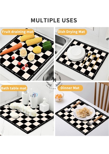 Tw-31-7 M 30X40 cm Placemat Yemek Masası Emici Sofra Paspaslar Bulaşık Kurutma Mat Drenaj Pedi Isıya Dayanıklı Tezgah Üstü Mat Iskandinav Ev Dekor (Yurt Dışından)