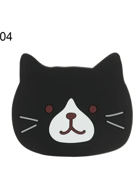 04 Karikatür Kedi Şekilli Çay Mat Bardak Tutucu Mat Kahve Içecekler Içecek Silikon Coaster Sıcak Içecek Standı Yalıtımlı Ped Mutfak Aksesuarları (Yurt Dışından)