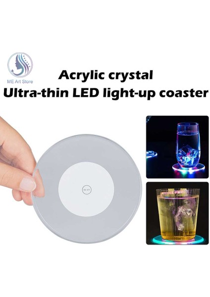 Beyaz Işık 10CM LED Coaster Akrilik Bardak Tutucu Kupa Standı Işık Bar Mat Masa Placemat Parti Içecek Cam Yaratıcı Ped Yuvarlak Ev Dekor Için (Yurt Dışından)