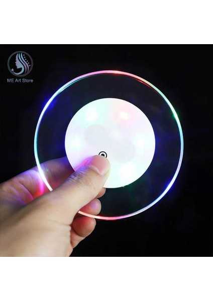 Beyaz Işık 10CM LED Coaster Akrilik Bardak Tutucu Kupa Standı Işık Bar Mat Masa Placemat Parti Içecek Cam Yaratıcı Ped Yuvarlak Ev Dekor Için (Yurt Dışından)