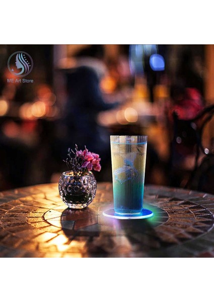 Beyaz Işık 10CM LED Coaster Akrilik Bardak Tutucu Kupa Standı Işık Bar Mat Masa Placemat Parti Içecek Cam Yaratıcı Ped Yuvarlak Ev Dekor Için (Yurt Dışından)