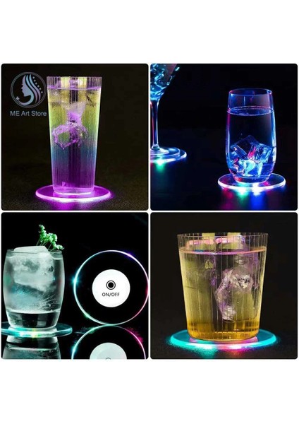 Beyaz Işık 10CM LED Coaster Akrilik Bardak Tutucu Kupa Standı Işık Bar Mat Masa Placemat Parti Içecek Cam Yaratıcı Ped Yuvarlak Ev Dekor Için (Yurt Dışından)