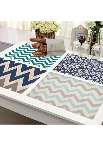 Stil 2 42X32 cm Özelleştirilmiş Resimler Baskı Placemat Keten Masa Paspaslar Yemek Masası Coaster Dekorasyon ve Aksesuar Dekoratif Tabaklar Masa (Yurt Dışından)