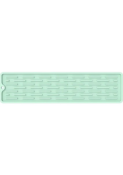 Yeşil 55X8 cm Silikon Bulaşık Drenaj Aracı Kaymaz Lavabo Tepsisi Sofra Yastık Depolama Rafı Mutfak Eşyaları Koruma Mat Mutfak Aksesuarları (Yurt Dışından)