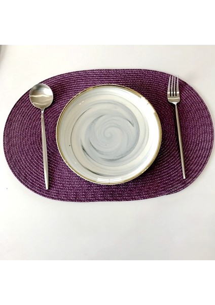 J Oval 6 Adet 4 Adet Oval Isı Yalıtımı Kaymaz Placemat Yemek Masası Kase Bulaşık Pedi Mat Su Geçirmez Set De Masa Mutfak Placema (Yurt Dışından)
