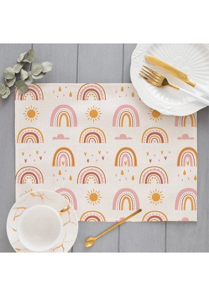 LE136 Bohemian Dreamcatcher Placemat Boho Gökkuşağı Mutfak Dekoru Pamuk Keten Yemek Masası Paspaslar Coaster Pad Kase Kahve Fincanı Masa Örtüsü (Yurt Dışından)