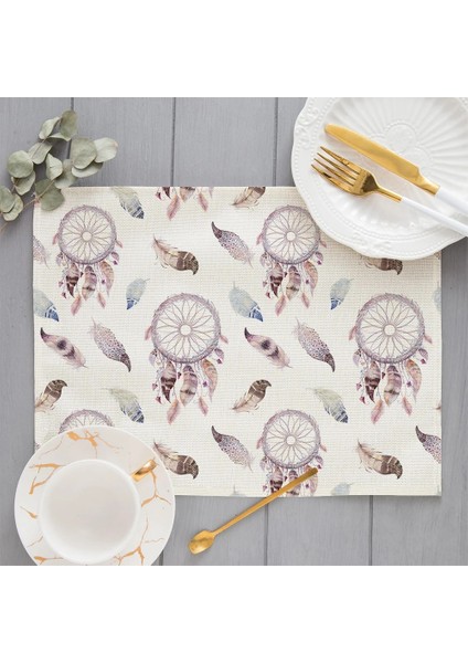 LE136 Bohemian Dreamcatcher Placemat Boho Gökkuşağı Mutfak Dekoru Pamuk Keten Yemek Masası Paspaslar Coaster Pad Kase Kahve Fincanı Masa Örtüsü (Yurt Dışından)