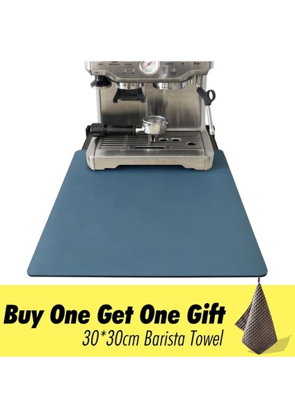 Lacivert 30X20 cm Kahve Kurutma Mat Süper Emici Bulaşık Kuru Paspaslar Kaymaz Hızlı Kuru Kahve Paspasları Kahve Barları Mutfak Için Tezgah Drenaj Mat (Yurt Dışından)