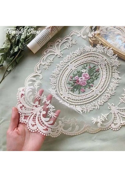 Dantel Fasulye Ezmesi 2 M 1 Adet Yemek Masası Nakış Zanaat Placemat Avrupa Tarzı Dantel Yalıtım Plakası Mat Anti-Haşlanma Coaster Masa Pedleri (Yurt Dışından)