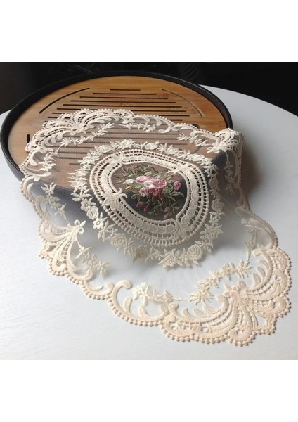 Dantel Fasulye Ezmesi 2 M 1 Adet Yemek Masası Nakış Zanaat Placemat Avrupa Tarzı Dantel Yalıtım Plakası Mat Anti-Haşlanma Coaster Masa Pedleri (Yurt Dışından)
