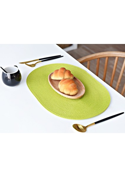 N Oval 6pcs Paket: 4.pp Set Isı Yalıtımı Kaymaz Placemat Yemek Masası Kase Bulaşık Pedi Mat Su Geçirmez Set De Masa Mutfak Placema (Yurt Dışından)