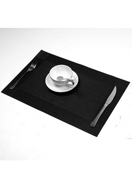4 Adet 45X30 cm 1/4/6 Adet Pvc Dikdörtgen Placemat Restoran Yıkanabilir Dayanıklı Yemek Masası Örgü Paspaslar Çerçeve Teslin Disk Kase Coaster Kaymaz Ped (Yurt Dışından)